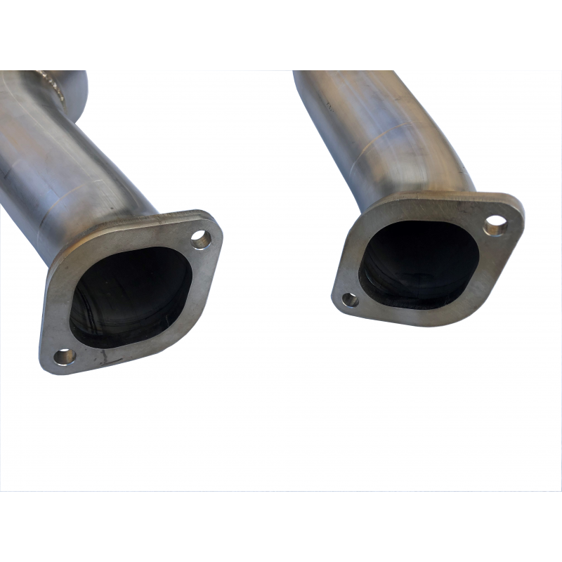 SPD 2017-2020 Ford F150 Raptor 3.5L 304SS Catted Downpipes, with built-in Turbo Adapters